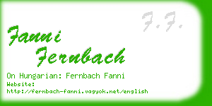 fanni fernbach business card